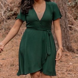 Green Lulu's Wrap Dress
